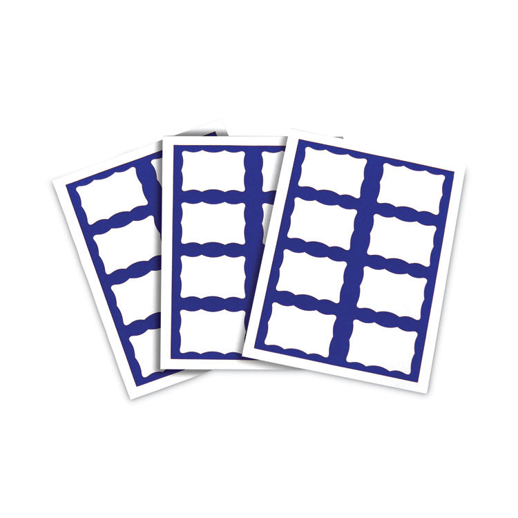 C-Line - Laser Printer Name Badges, 3 3/8 x 2 1/3, White/Blue, 200/Box