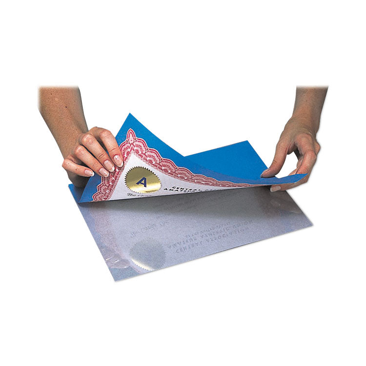 C-Line - Cleer Adheer Self-Adhesive Laminating Film, 2 mil, 9" x 12", Non-Glare Clear, 50/Box