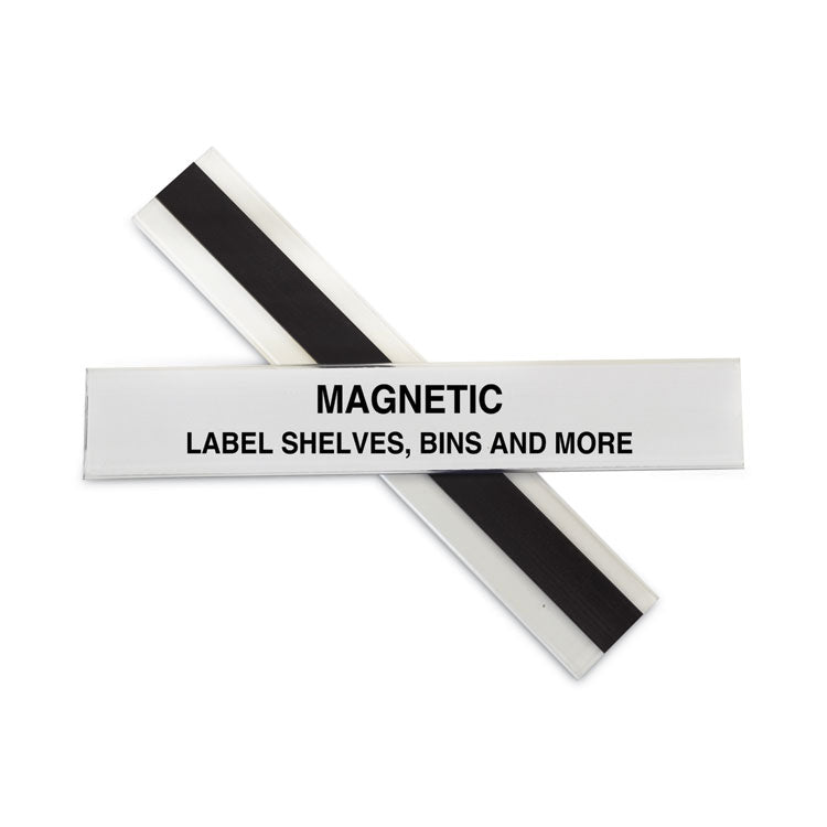 C-Line - HOL-DEX Magnetic Shelf/Bin Label Holders, Side Load, 1 x 6, Clear, 10/Box