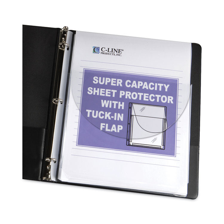 C-Line - Super Capacity Sheet Protectors with Tuck-In Flap, 200", Letter Size, 10/Pack