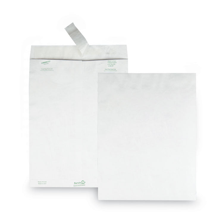 Survivor - Lightweight 14 lb Tyvek Catalog Mailers, #13 1/2, Square Flap, Redi-Strip Adhesive Closure, 10 x 13, White, 50/Box