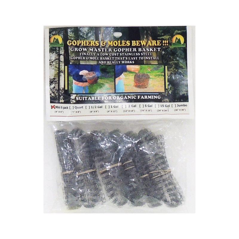GROW MASTER - Grow Master 4 in. W Gray Stainless Steel Gopher Wire Basket