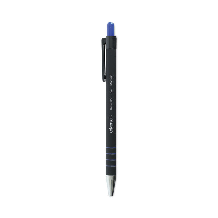 Universal - Ballpoint Pen, Retractable, Fine 0.7 mm, Blue Ink, Blue Barrel, Dozen