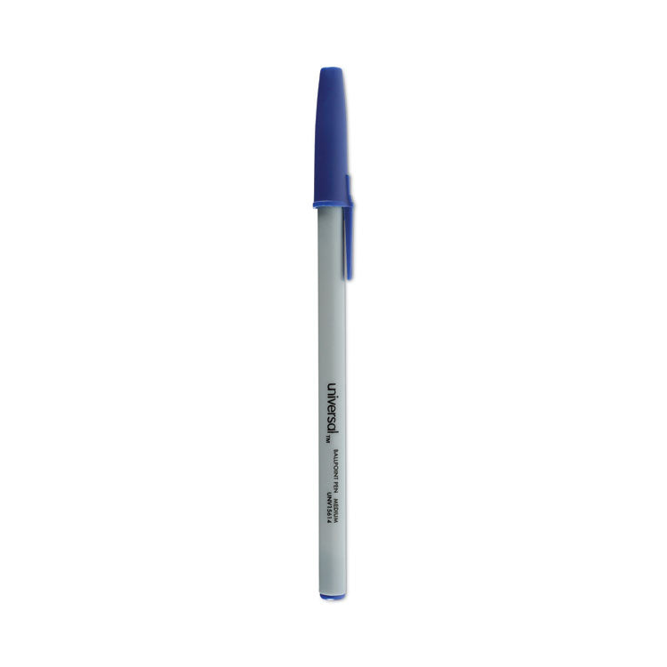 Universal - Ballpoint Pen Value Pack, Stick, Medium 1 mm, Blue Ink, Gray Barrel, 60/Pack