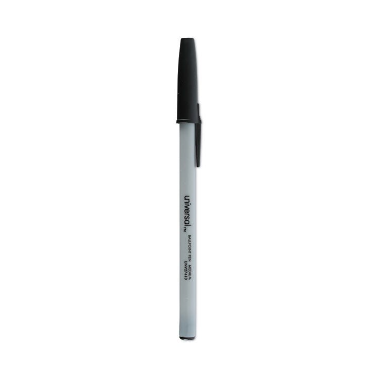 Universal - Ballpoint Pen, Stick, Medium 1 mm, Black Ink, Gray Barrel, Dozen