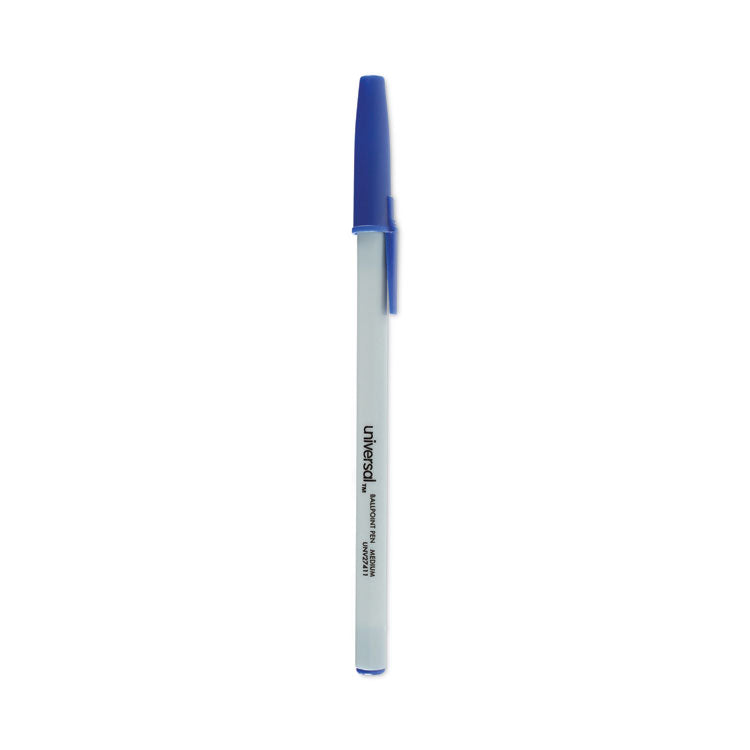 Universal - Ballpoint Pen, Stick, Medium 1 mm, Blue Ink, Gray Barrel, Dozen