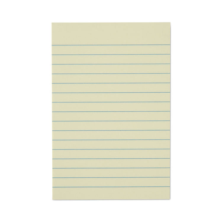 Universal - Recycled Self-Stick Note Pads, Note Ruled, 4" x 6", Yellow, 100 Sheets/Pad, 12 Pads/Pack