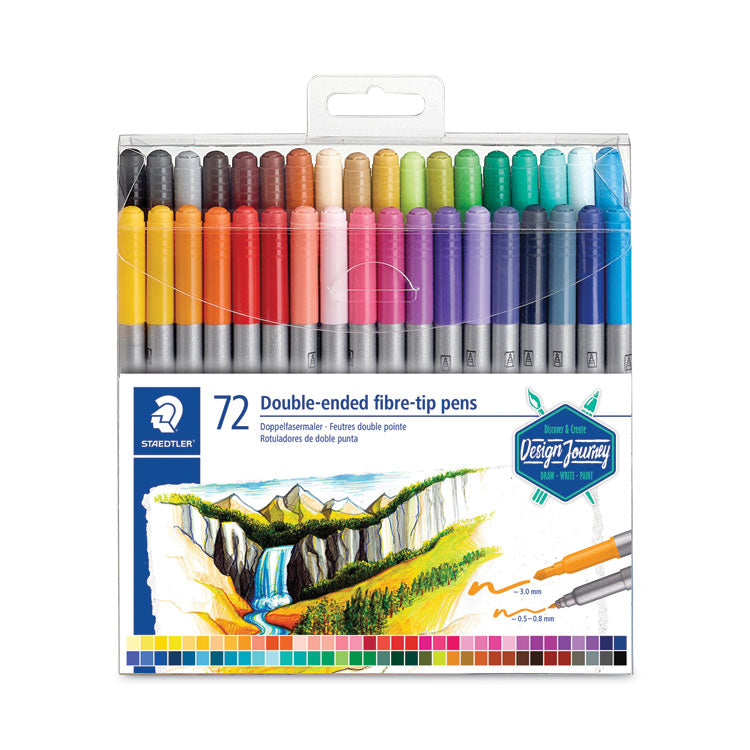 Staedtler - Double Ended Markers, Assorted Bullet Tips, Assorted Colors, 72/Pack