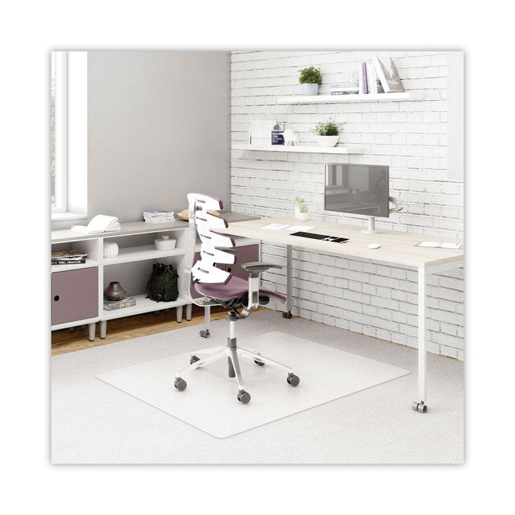 deflecto - DuraMat Moderate Use Chair Mat, Low Pile Carpet, Flat, 45 x 53, Rectangle, Clear