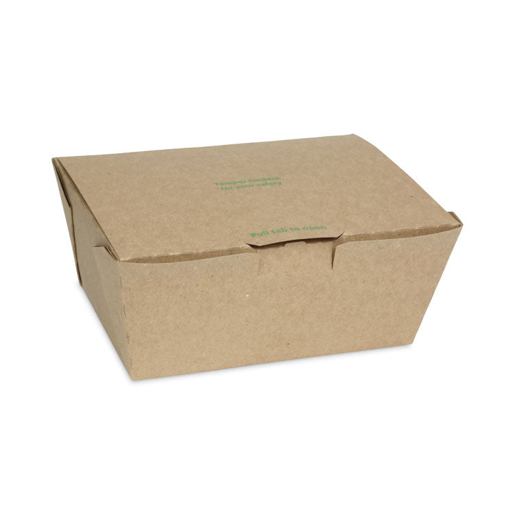 Pactiv Evergreen - EarthChoice Tamper Evident OneBox Paper Box, 6.54 x 4.5 x 3.25, Kraft, 160/Carton