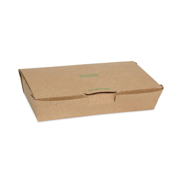 Pactiv Evergreen - EarthChoice Tamper Evident OneBox Paper Box, 9 x 4.85 x 2, Kraft, 100/Carton