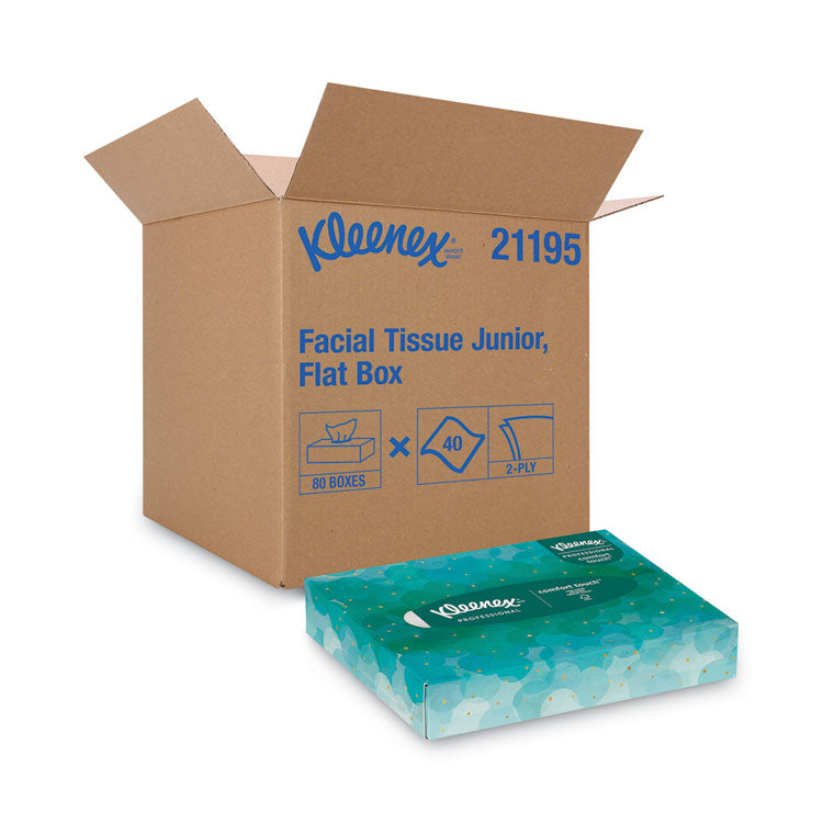 Kleenex - White Facial Tissue Junior Pack, 2-Ply, 40 Sheets/Box, 80 Boxes/Carton