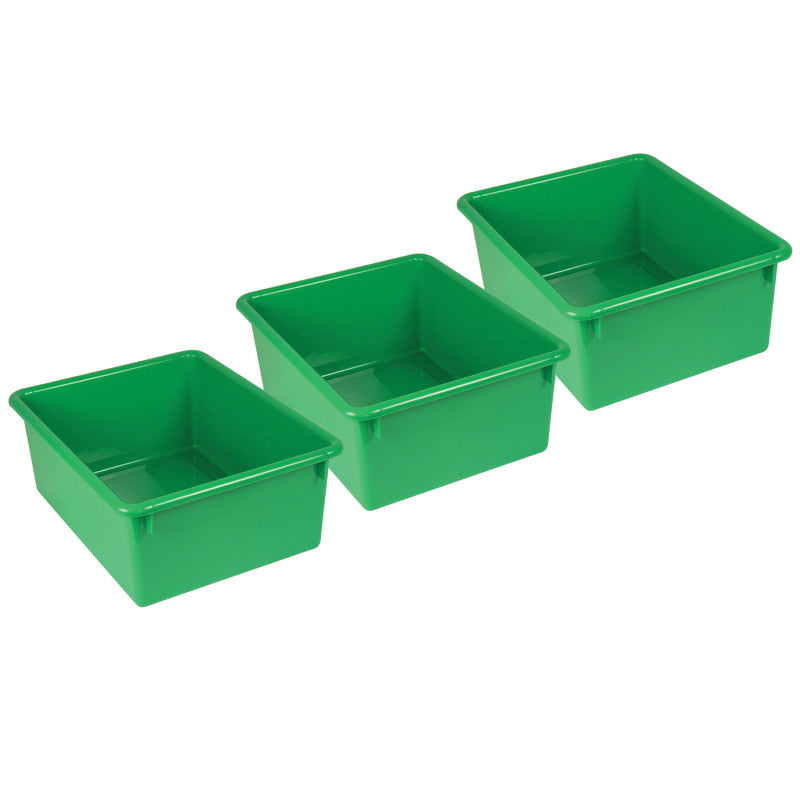 ROMANOFF - Stowaway® 5" Letter Box no Lid, Green, Pack of 3