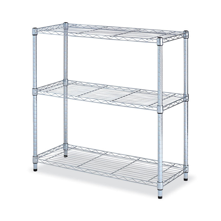 Alera - Residential Wire Shelving, Three-Shelf, 36w x 14d x 36h, Silver