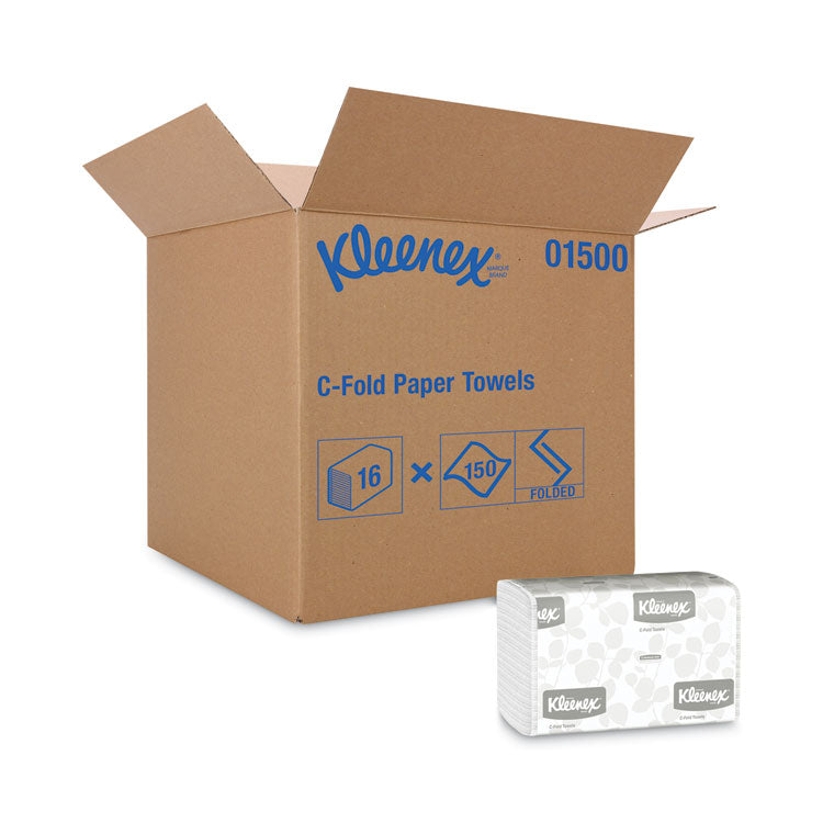 Kleenex - C-Fold Paper Towels, 10.13 x 13.15, White, 150/Pack, 16 Packs/Carton
