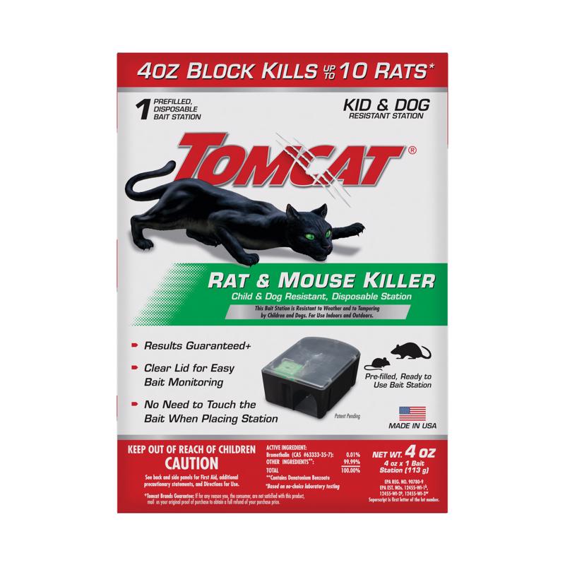 TOMCAT - Tomcat Bait Station Blocks For Mice and Rats 4 oz 1 pk