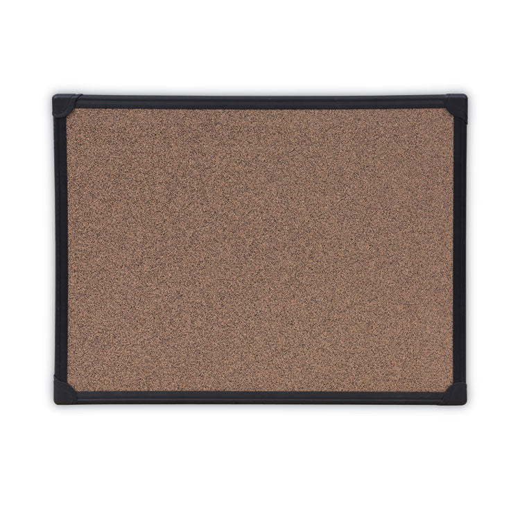 Universal - Tech Cork Board, 24 x 18, Brown Surface, Black Aluminum Frame