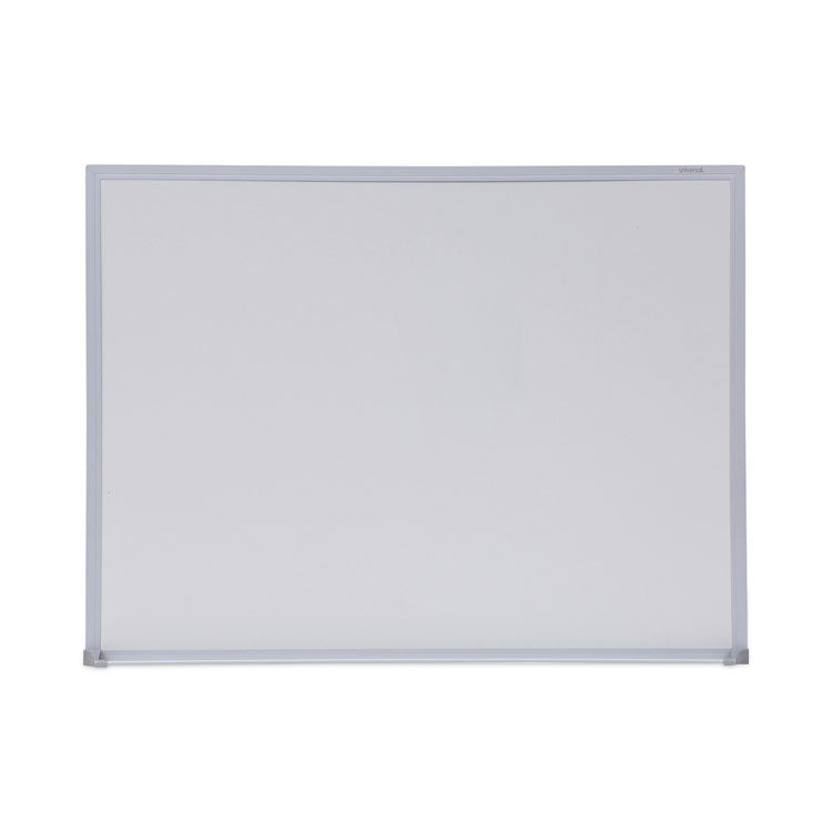 Universal - Melamine Dry Erase Board with Aluminum Frame, 24 x 18, White Surface, Anodized Aluminum Frame