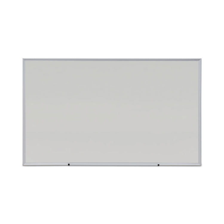 Universal - Deluxe Melamine Dry Erase Board, 60 x 36, Melamine White Surface, Silver Anodized Aluminum Frame