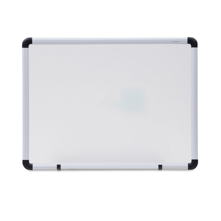 Universal - Modern Melamine Dry Erase Board with Aluminum Frame, 24 x 18, White Surface