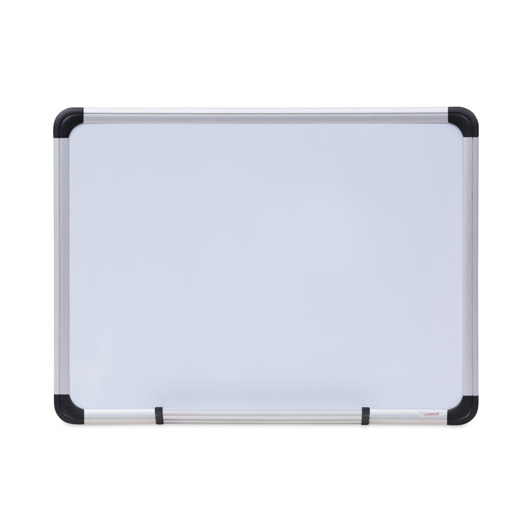 Universal - Magnetic Steel Dry Erase Marker Board, 24 x 18, White Surface, Aluminum/Plastic Frame