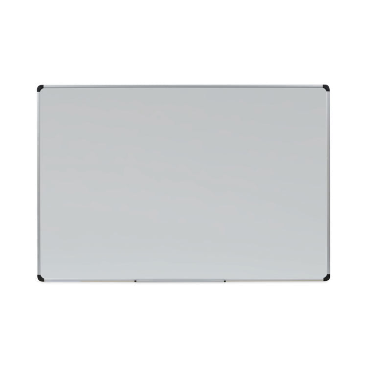 Universal - Magnetic Steel Dry Erase Marker Board, 72 x 48, White Surface, Aluminum/Plastic Frame