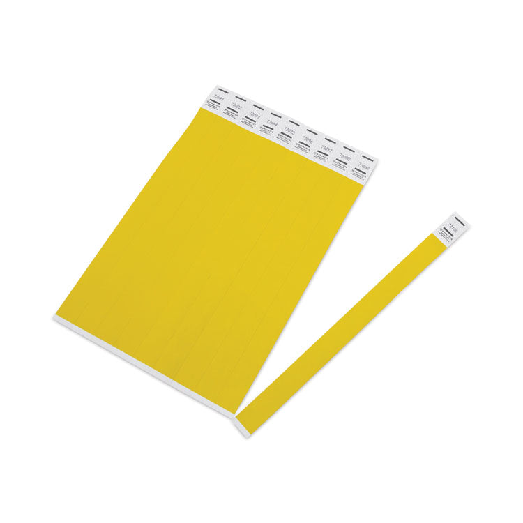 Advantus - Crowd Management Wristbands, Sequentially Numbered, 10" x 0.75", Yellow, 100/Pack