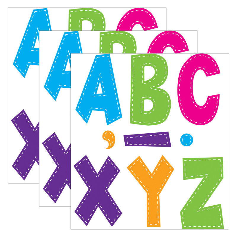 TEACHER CREATED RESOURCES - Multi Bright Stitch 7" Fun Font Letters, 120 Pieces Per Pack, 3 Packs