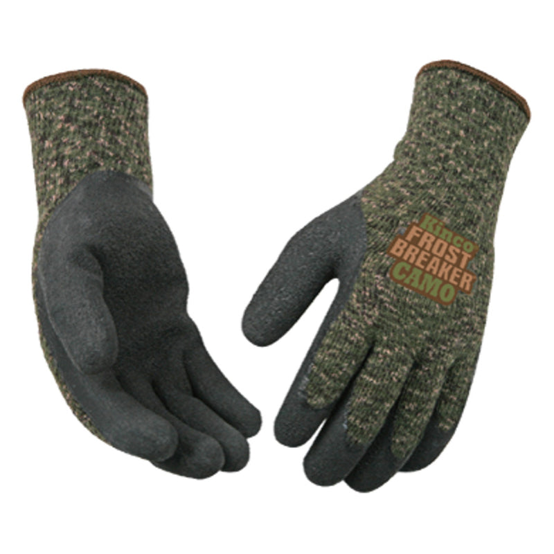 KINCO - Kinco Frost Breaker Men's Indoor/Outdoor Thermal Dipped Gloves Camouflage M 1 pair