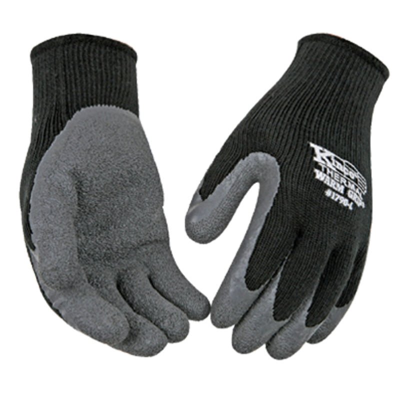 KINCO - Kinco Warm Grip L Latex Coated Thermal Black Dipped Gloves