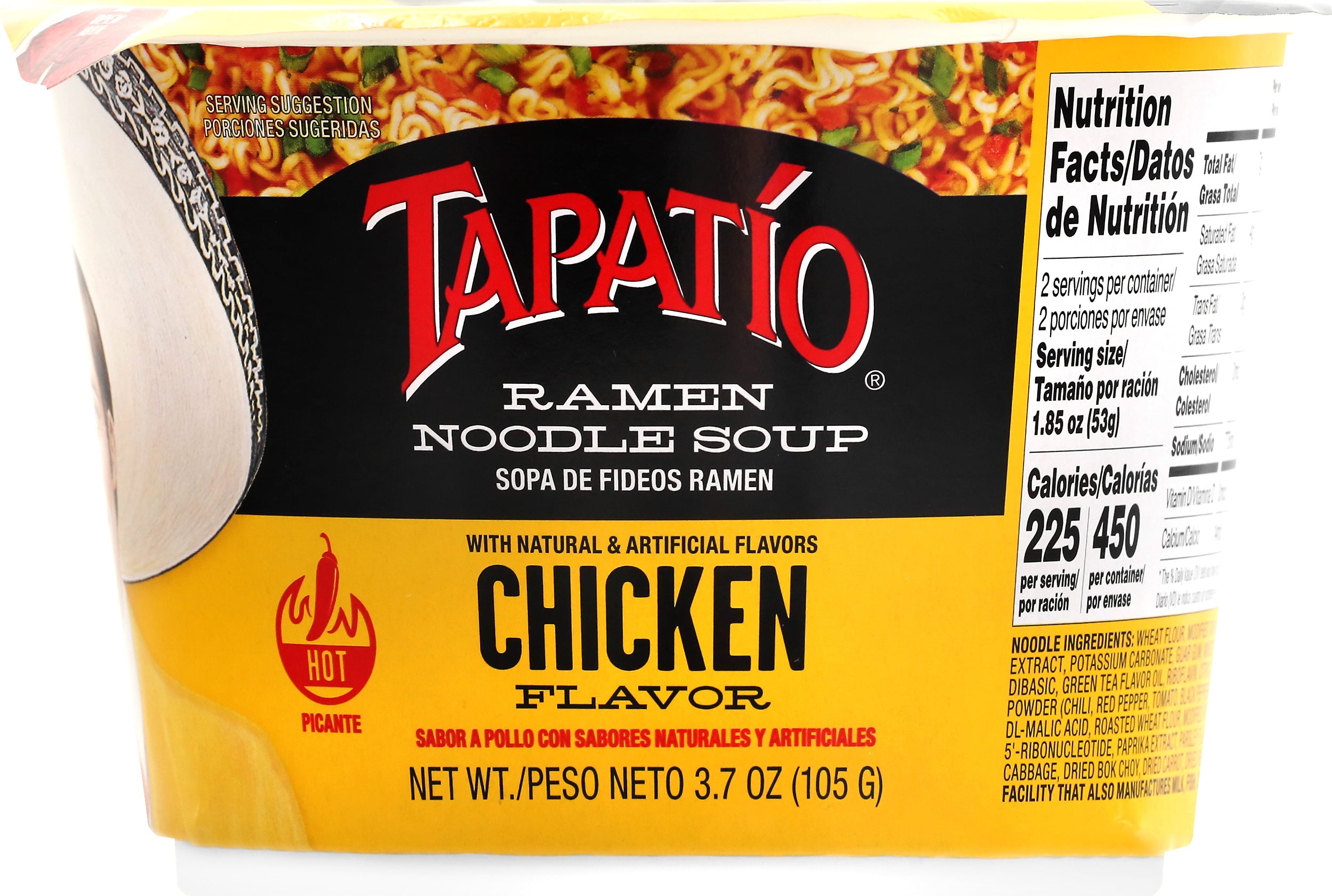 Tapatio Chicken Flavor Ramen Noodle Soup 3.7 oz - Case of 6