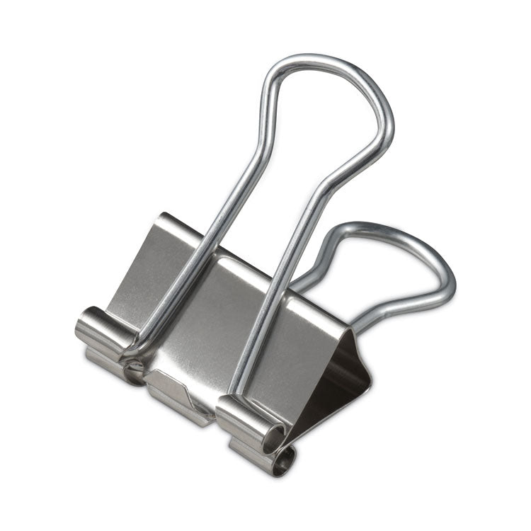 Universal - Binder Clips with Storage Tub, Small, Silver, 40/Pack