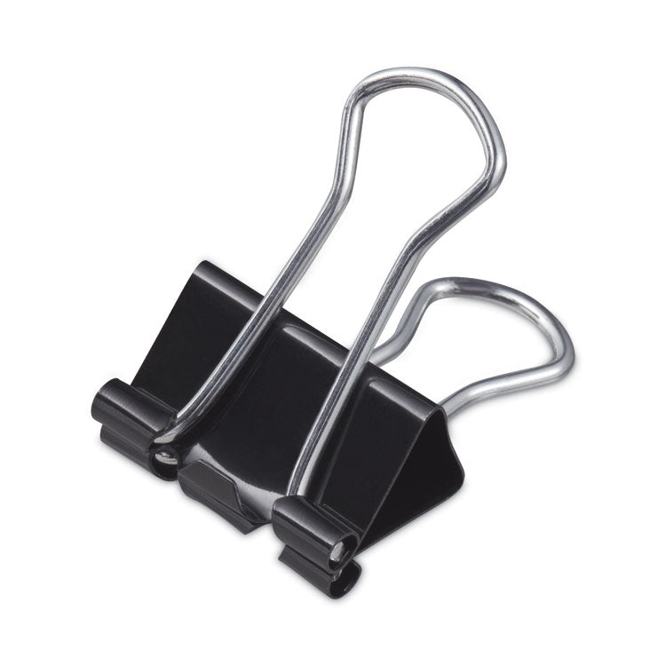 Universal - Binder Clips with Storage Tub, Small, Black/Silver, 40/Pack