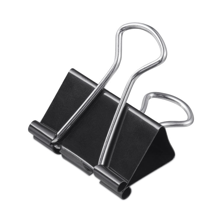 Universal - Binder Clips with Storage Tub, Mini, Black/Silver, 60/Pack