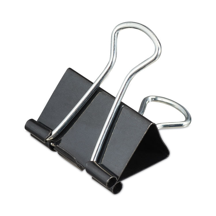 Universal - Binder Clips, Medium, Black/Silver, 12/Box