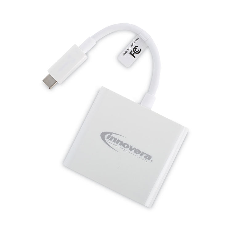 Innovera - USB Type-C HDMI Multiport Adapter, HDMI/USB-C/USB 3.0, 0.65 ft, White