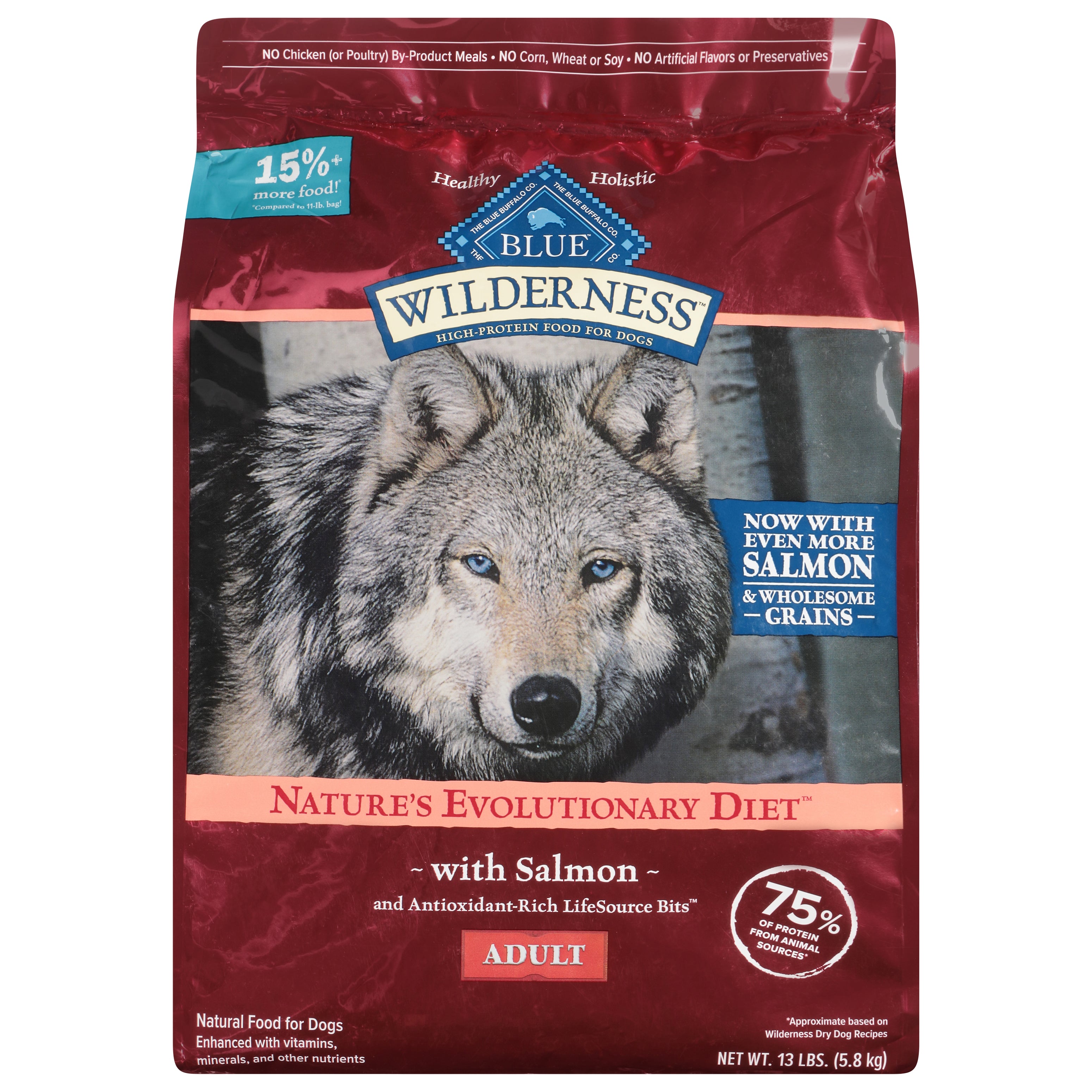 Blue Buffalo Blue Wilderness Natural Adult Nature's Evolutionary Diet with Salmon Food for Dogs 13 lb - Case of 1
