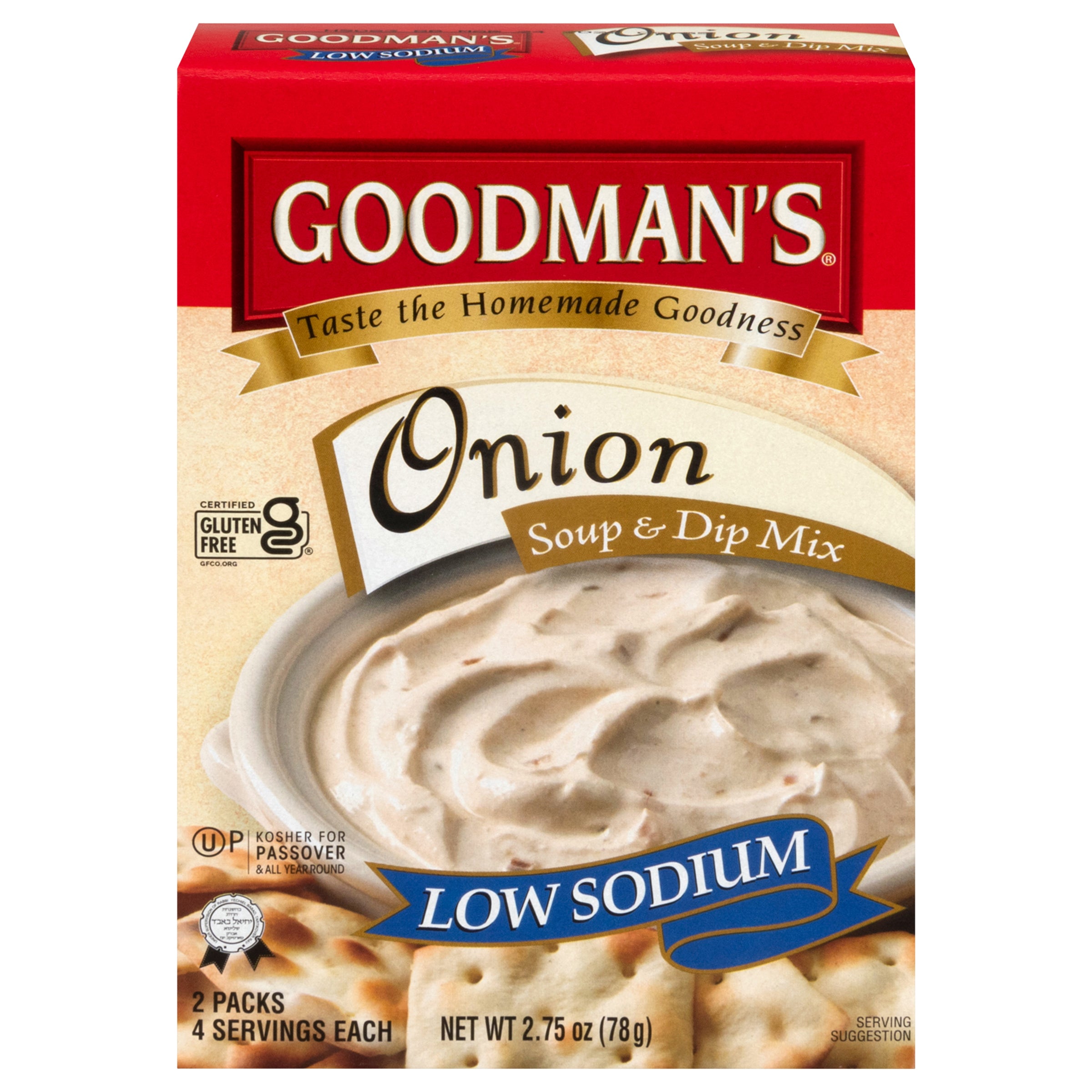 Goodman's Low Sodium Onion Soup & Dip Mix 2 Packs - Case of 12