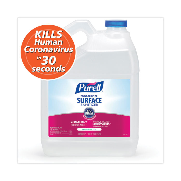 PURELL - Foodservice Surface Sanitizer, 1 gal Bottle, Fragrance Free, 4/Carton