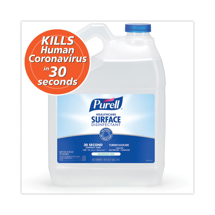 PURELL - Healthcare Surface Disinfectant, Fragrance Free, 128 oz Bottle, 4/Carton