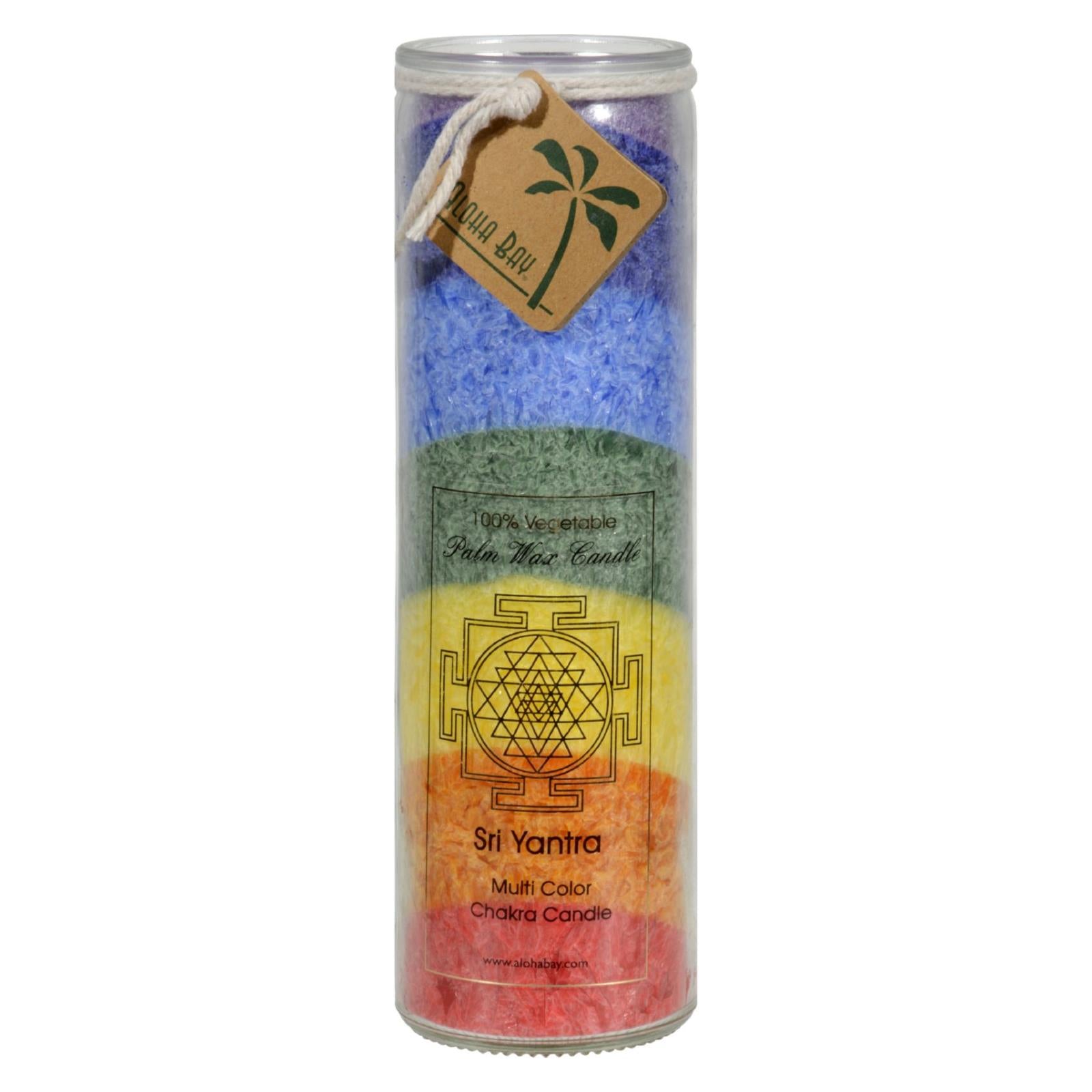 Aloha Bay - Unscented Chakra Jar Rainbow Sri Yantra 7 Color - 1 Candle