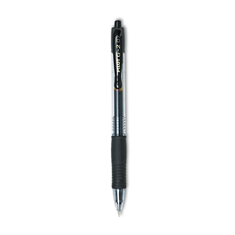 Pilot - G2 Premium Gel Pen, Retractable, Fine 0.7 mm, Black Ink, Smoke Barrel, 2/Pack