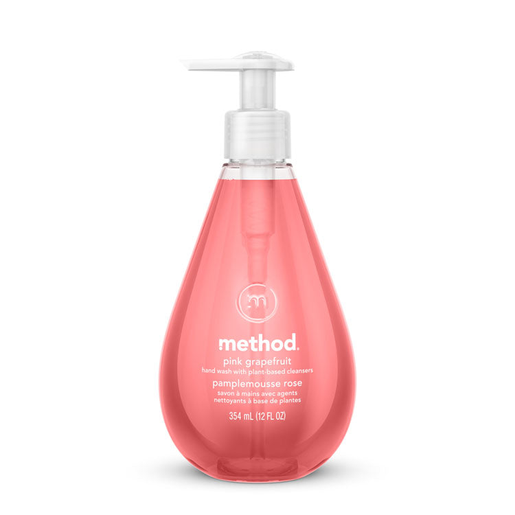 Method - Gel Hand Wash, Pink Grapefruit, 12 oz Pump  Bottle, 6/Carton
