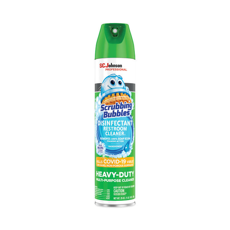 Scrubbing Bubbles - Disinfectant Restroom Cleaner II, Rain Shower Scent, 25 oz Aerosol Spray, 12/Carton
