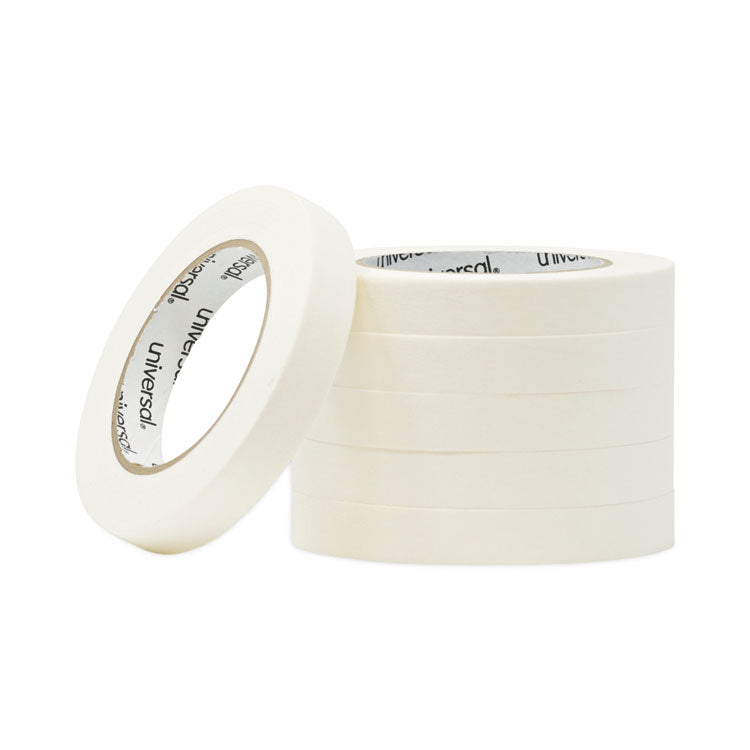 Universal - Removable General-Purpose Masking Tape, 3" Core, 18 mm x 54.8 m, Beige, 6/Pack