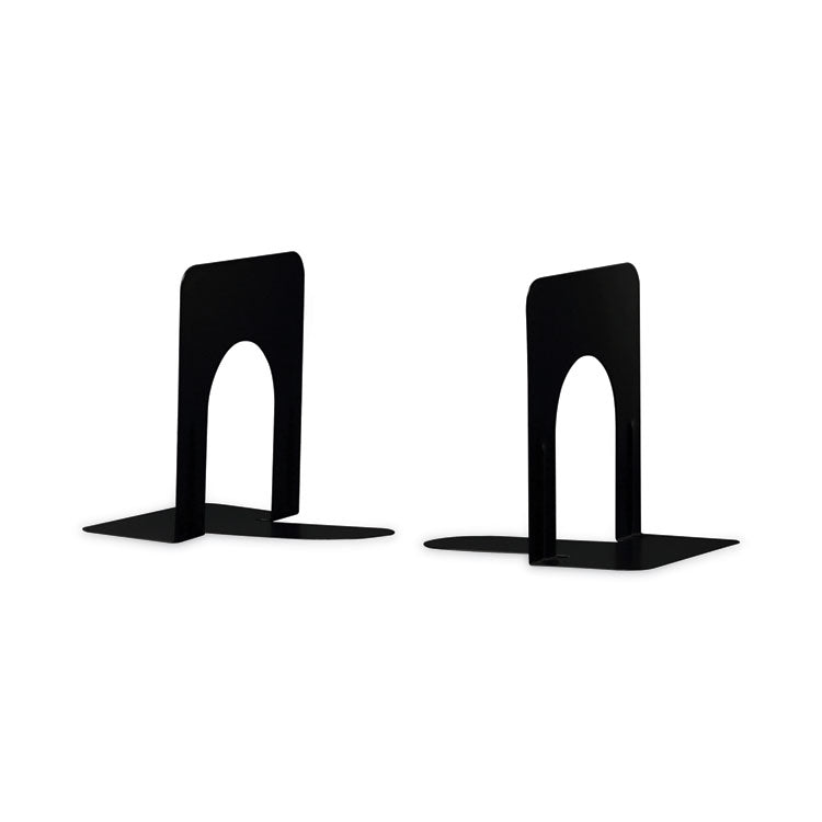 Universal - Economy Bookends, Standard, 4.75 x 5.25 x 5, Heavy Gauge Steel, Black, 1 Pair