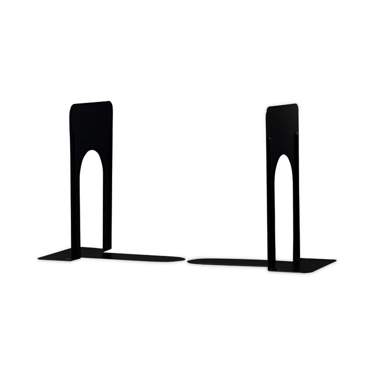 Universal - Economy Bookends, Nonskid, 5.88 x 8.25 x 9, Heavy Gauge Steel, Black, 1 Pair