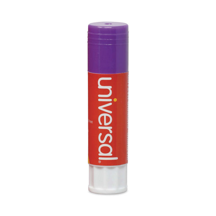 Universal - Glue Stick, 1.3 oz, Applies Purple, Dries Clear, 12/Pack