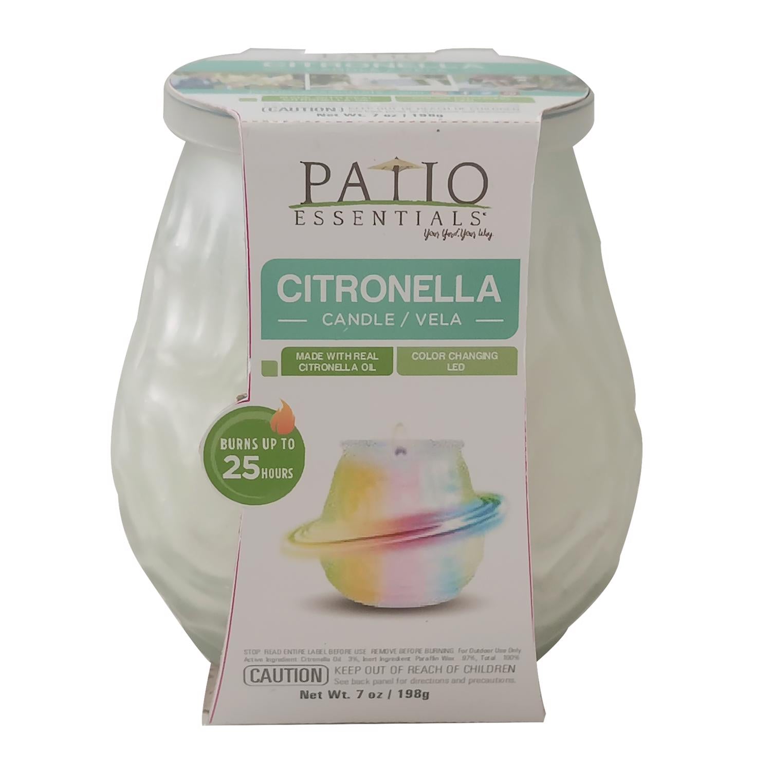 Patio Essentials Citronella Candle with LED Light 7.1 oz - Case of 12