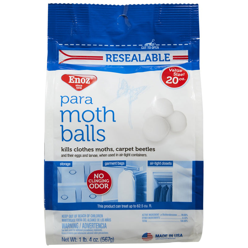 ENOZ - Enoz Para Moth Balls Solid For Moths 20 oz